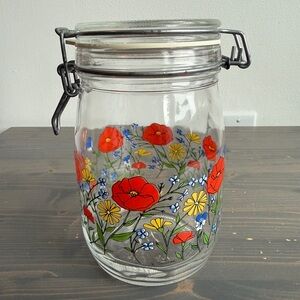 Vintage ARC hinged lid glass jar